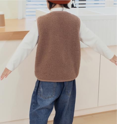 Image of Toddler Boys Girls Sherpa Fleece Vest Winter Gilet Fall Warm Outerwear