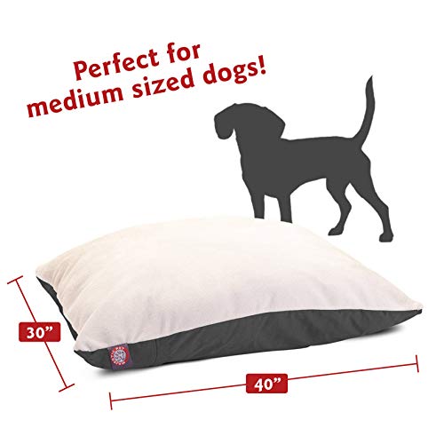 Majestic Pet 30 x 40 Gray Rectangle Pillow Pet Dog Bed with Sherpa, Medium (40 in. x 30 in.) - Image 3