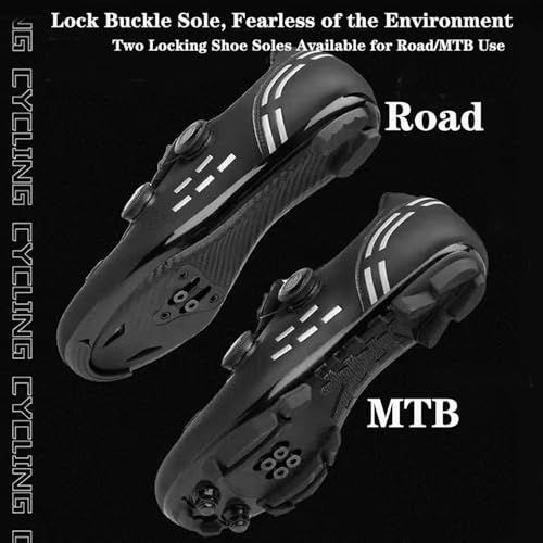 Cycling Shoes Men & Women Road/MTB – SPD Self-Locking System, Lightweight & Breathable Bike Shoes with Flat Sole for Road & Off-Road (Unisex)2