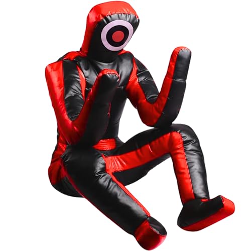 Wrestling Dummy Grappling Dummies - BJJ Dummy MMA Judo Karate Training jiu Jitsu Dummy Adult Un-Filled - Sitting (Charcoal Black)