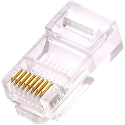 Jadaol Ethernet RJ45 Connector - Ethernet Modular Crimp Connectors Plugs 50 Micron Gold Plated - Only for Cat6 30 or 32 AWG Flat Ethernet Cable - 20Pack Cover