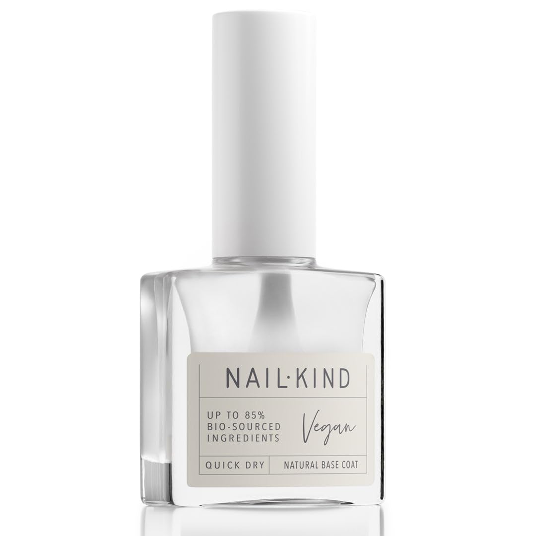 NAILKIND Natural Nail Base Coat - Nail Base Coat Treatment For Nails & Cuticles - Nail Repair - Vegan Nail Oil Peta Certified Cruelty Free - Quick Absorption Long Lasting - 8ml