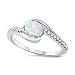 Oval Fire White Lab Created Opal & Cubic Zirconia .925 Sterling Silver Ring Size 4-12