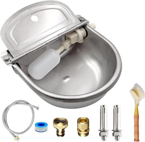 Viehtränke Edelstahl Mit Geflochtenem Schlauch Und Befestigungsbolzen Schwimmer-Tränkebecken FüR TräNkebecken FüR Rinder Schafe Hunde Und Pferde (Without Drainage Hole) Viehtränke Edelstahl Mit Geflochtenem Schlauch Und Befestigungsbolzen Schwimmer-Tränkebecken FüR TräNkebecken FüR Rinder Schafe Hunde Und Pferde (Without Drainage Hole)