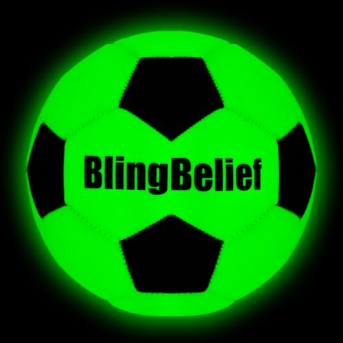 Image of Super Bright Glow in The Dark Baseball,Soccer Ball,Volleyball,Football, Light Up Luminous Baseball, Official Size and Weight Football, Recreational Use Practice Volleyball