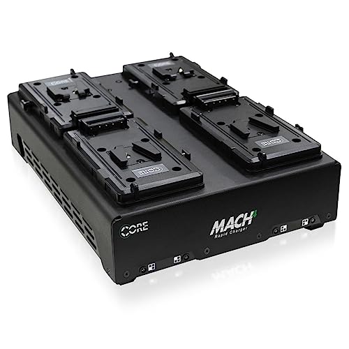 Core SWX MACH-Q4S Four-Position V-Mount Simultaneous Rapid Charger for 4X 98Wh Batteries