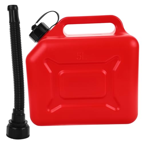 Bidon d'essence portable 5L rouge avec tube verseur pour réservoir carburant UTV et quad