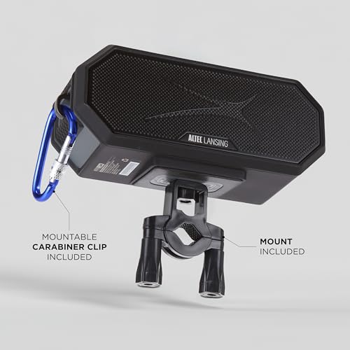Image of Altec Lansing Loud Portable Speakers Bluetooth Wireless Waterproof - MultiColor LED, 20 Hour Playtime, Mount Included | HydraBLAST 2.0 Magnetic Bluetooth Speaker for Travel, Home and Outdoor Adventure