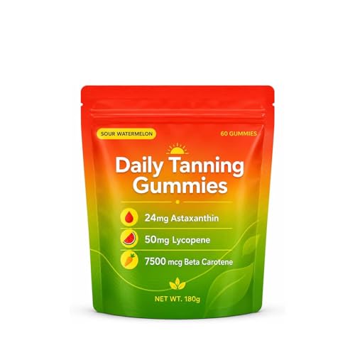MeridEase Labs Lumivyx Tanning Beauty Gummies with Beta Carotene Lycopene & Astaxanthin 60 Count