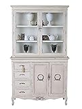 Material: Holz, Glas Geschirrschrank Buffet Küchenschrank Landhausstil Küche 196 cm Hoch Shabby Vintage HMD300 Palazzo Exklusiv