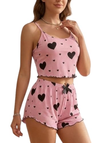 Image of Stylbase Babydoll Stylish Women Pajama Set Lingerie Night Suit Above Knee Soft Floral cami Shorts Pyjama Set with Lace Trim, Ideal for Nightwear or Lounging, Comfy (Upto L)