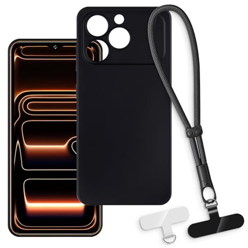 OAGELIM 2-in-1�ی�P�[�X�ƃ��X�g�X�g���b�v Oukitel C17 4G 2026 �Ƃ̌݊������� ���O���\�ȃ��j���[�h�t���d�b�J�o�[�A����~�ߕ����h�~�O���b�v�n���h�� (�u���b�N + �u���b�N)