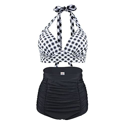 Maillot de bain 2 pièces pour femme au design rétro chic et finitions soignées