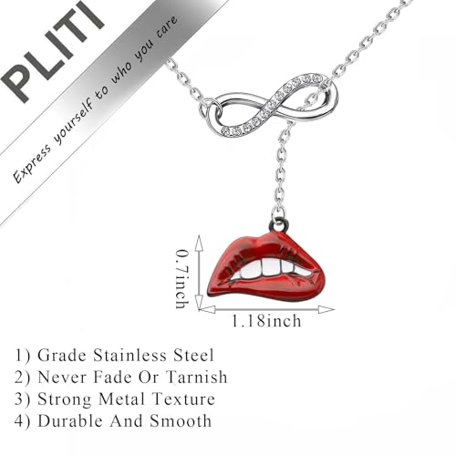 PLITI Rocky Horror Show Inspired Necklace - Red Lips Gift For Rocky Fans & Horror Movie Lovers2