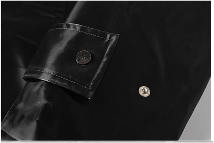 Long Oversized Luxury Soft Patent Leather Trench Coat Men Fashion Belt Waterproof Rain Coat