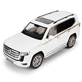 LOVEPOSELY Compatible for 1:18 Scale Collectible Landcruiser LC300 Diecast Model Car, Zinc Alloy Pull Back Toy Car Vehicle with Lights and Sounds for Decoration Adult Boys Girls（White）