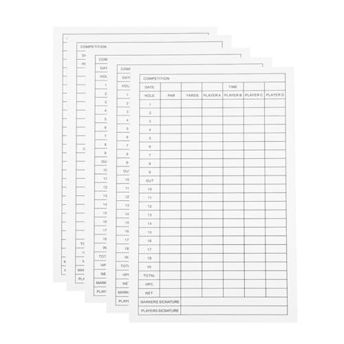 INOOMP: 5 tarjetas de puntuación para golf de papel recubierto, portátiles y duraderas, con superficie de escritura suave para entusiastas del golf miniatura 1