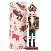 Nussknacker Figuren Holz Nussknacker Soldaten, 30cm Traditionelle Weihnachtskamin Dekoration Nussknacker Figuren Deko aus Kiefernholz für Zuhause Weihnachtsdekoration Weihnachtsschmuck(Schwertkämpfer)