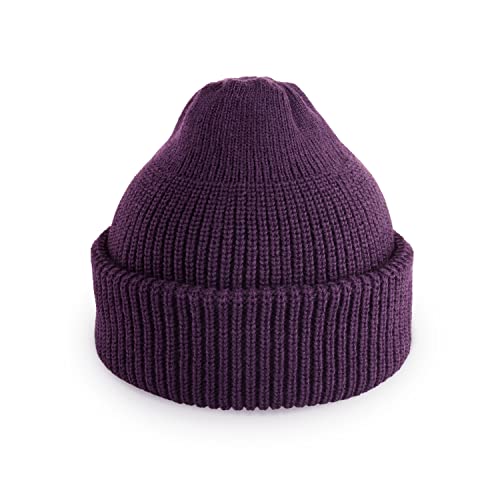 CHOK.LIDS Fisherman Beanie - Gorro de Punto Corto clásico con diseño de Calavera para Exteriores, Invierno, Estilo arrastrero, Marinero, para Hombres y Mujeres (Morado) Cover