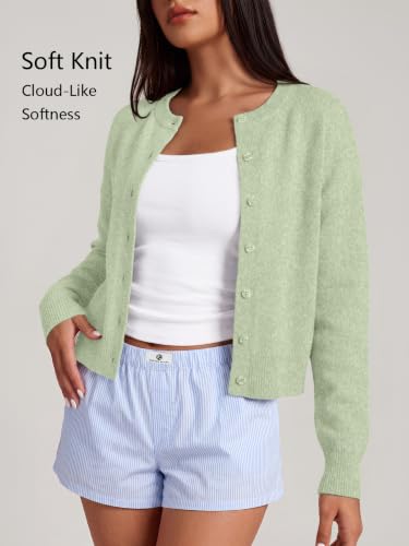 Image of Trendy Queen Cropped Cardigan Sweaters for Women Fall Fashion Clothes 2026 | Lightweight Knit Button-Down, Y2K Open-Front Layering Piece for Fall, Spring & Office Wear