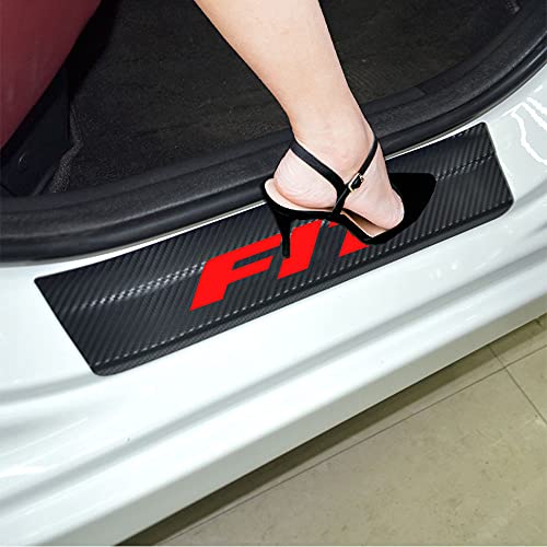 SENYAZON FIT Decal Sticker Carbon Fibre Vinyl Reflective Car Door Sill Decoration Scuff Plate for Honda FIT (Black)