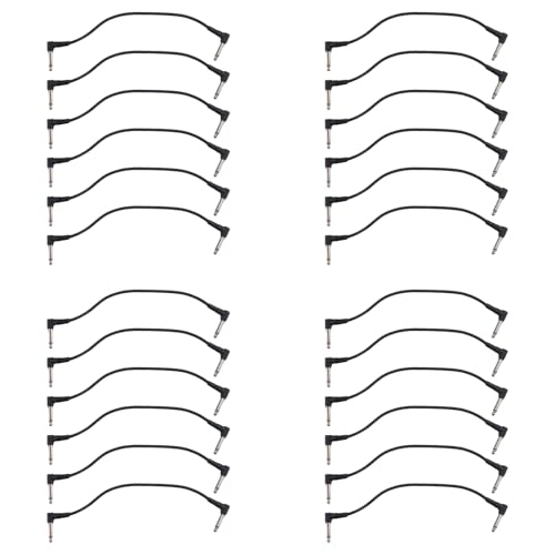 Câble de patch de guitare 1/4 contre les pertes de son, cordon effet 6 pouces noir