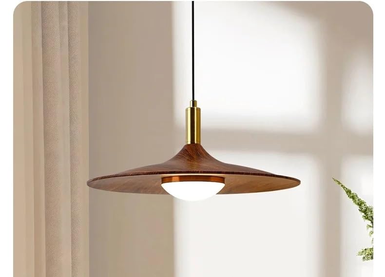 Suspension noyer 35cm lustre moderne pour éclairer efficacement table de bar