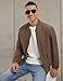 TBMPOY Men's Bomber Jacket Lightweight Spring Windbreaker Light Casual Stylish Fashion Fall Zip up Coats With Pockets Dark Coffee XXXL
