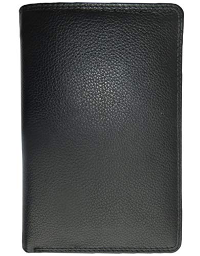 Preisvergleich Produktbild Josephine Osthoff Handtaschen-Manufaktur feine Leder Brieftasche - Schwarz - Doppelnaht, 11 Karten Reißverschlussfach Ausweise bis DIN A6