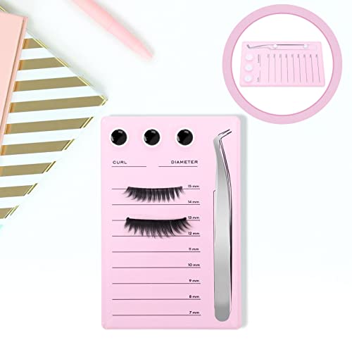Beaupretty Grafted Eyelash Magnetic Suction Acrylic Lash Tile Hand Plate Lash Pallet Beauty Eyelash Magnetic Eyelash Plate (Pink) - Image 3