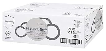 Paper Towels Hardwound Roll, Heavenly Soft Standard, White, Recycled 700, for HyTech Dispensers, Papernet 410113, Box of 6