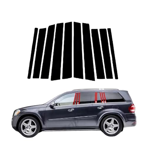 Adhesivo para Pilar Central de Coche para Mercedes-Benz GL-Class X164 2006 2007 2008-2012, B-Pillar Calcomanías, Antiarañazos Cubierta del Pilar de la Ventana