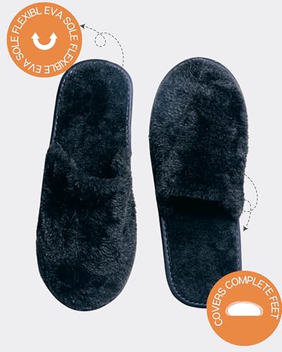 Image of Premium Fur Home Slippers For Women & Men For Winter Capet Slippers for Bedroom Indoor Carpet house slides