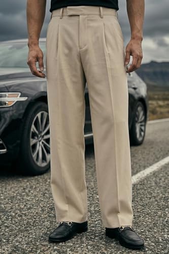 Image of Veirdo Men's Korean Style Pants with Modern Slim Fit Design, Comfortable Fabric, Casual & Smart Look, Perfect for Office and Outings (Sizes S to 2XL)