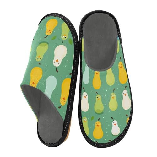 Happy Pear Fuzzy Slippers Soft Home Bedroom Slippers for Women Men House Shoes2
