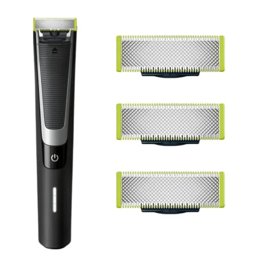 Set 3 Replacement Blades for OneBlade Stainless Steel Blades Compatible with OneBlade Electric Trimmer & Shaver