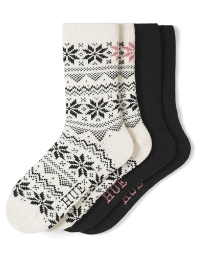 Image of HUE womens Crew Length Boot Socks, 2 Pair Pack