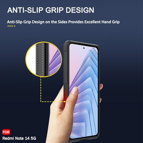 Image of TheGiftKart Liquid Silicon Back Cover Case for Mi Redmi Note 14 5G / Note 14 SE 5G | ShockProof Military Grade Protection | Micro-Fibre Cloth On Inner Side | Built-in Anti-Slip Grip Cover (TPU, Black)