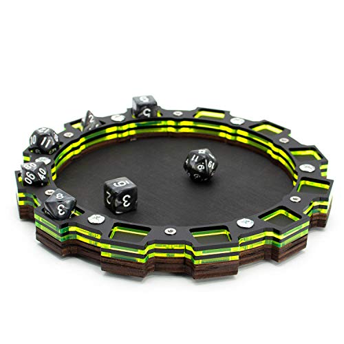 C4Labs Dice Tray - Lime Green, Wood, Acrylic, Stainless Steel