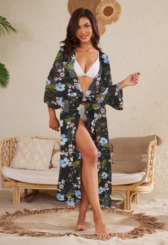 Image of Jayscreate Women's Breezy Summer Boho Kimonos Sheer Beach Cardigan Cover Up