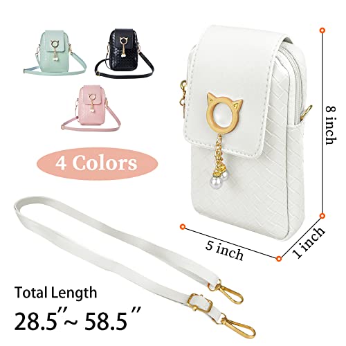 FuninCrea Ladies Crossbody Bag, PU Shoulder Bag, Zipped Mobile Phone Bag Messenger Bag with Adjustable Shoulder Strap2