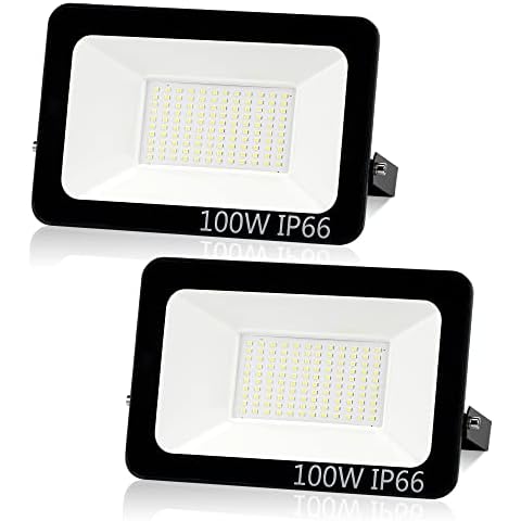 Aurorast 100W LED Floodlight, 8000lm Bright in Security Light Outdoor,LED Floodlights IP66 Waterproof, 3000K Warm White LED Spotlight for Garden, Garage, Parking Lot,Backyard… Cover