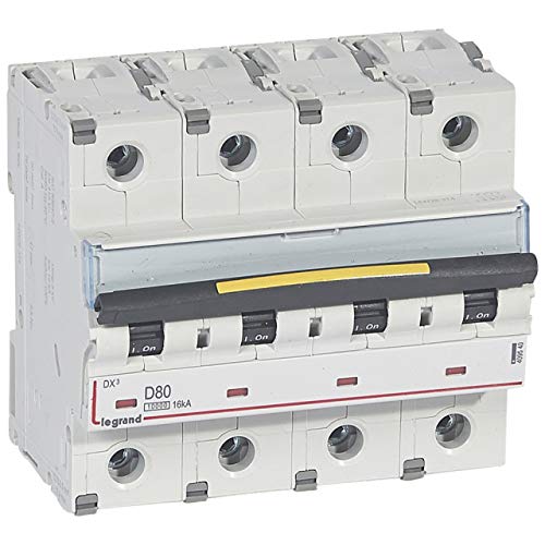 Disjoncteur DX³ 10000-16kA - 4P 400V~ - 80A - courbe D - 6 modules