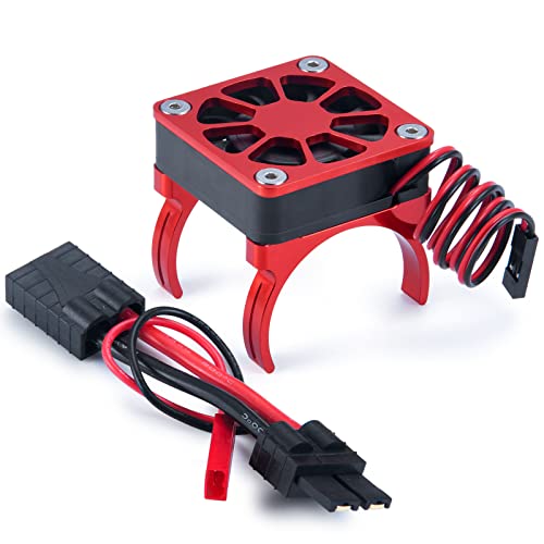 Image of SWX RC Motor Cooling Fans RC Car Radiator for 1:10 RC Crawler Car TRX-4 (Red)