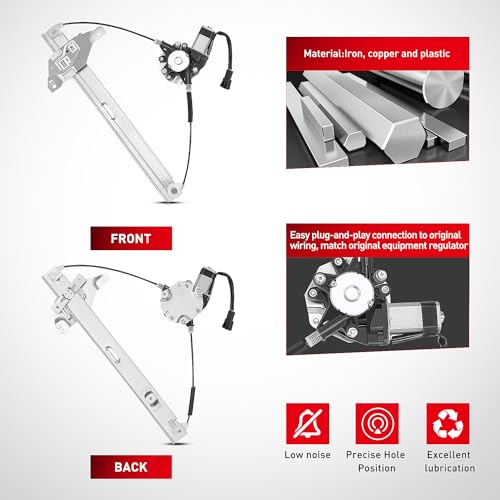 Image of Nilight Power Window Regulator /Motor Compatible with 2006 2007 2008 2009 2010 2011 2012 2013 Chevrolet Impala /Impala Limited 2014 2015 2016 Front Passenger Side 748-173