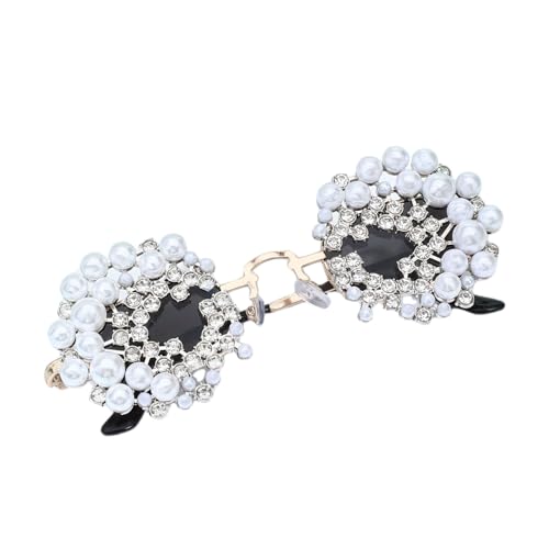 Elegant Cute Rhinestone Women's Sunglasses Metal Glasses Artificial Pearls Party Glasses Outdoor Retro trendy