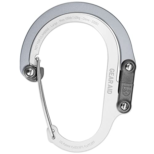 Image of GEAR AID HEROCLIP (Large) Carabiner Gear Clip and Hook for Hanging Heavy Duty Items, Camping Backpacks, Suitcases, Kayaks, Bicycles and More