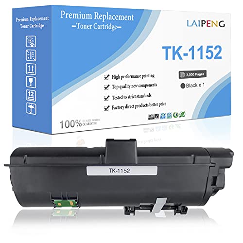 LAIPENG Cartucho de Toner Compatível Tk1152 / Tk-1152 Preto, Rendimento de 3000 Páginas, para Impressoras A Laser Kyocera Ecosys M2135Dn, M2635Dn, M2735Dw, P2235Dn e P2235Dw (Preto X 1)