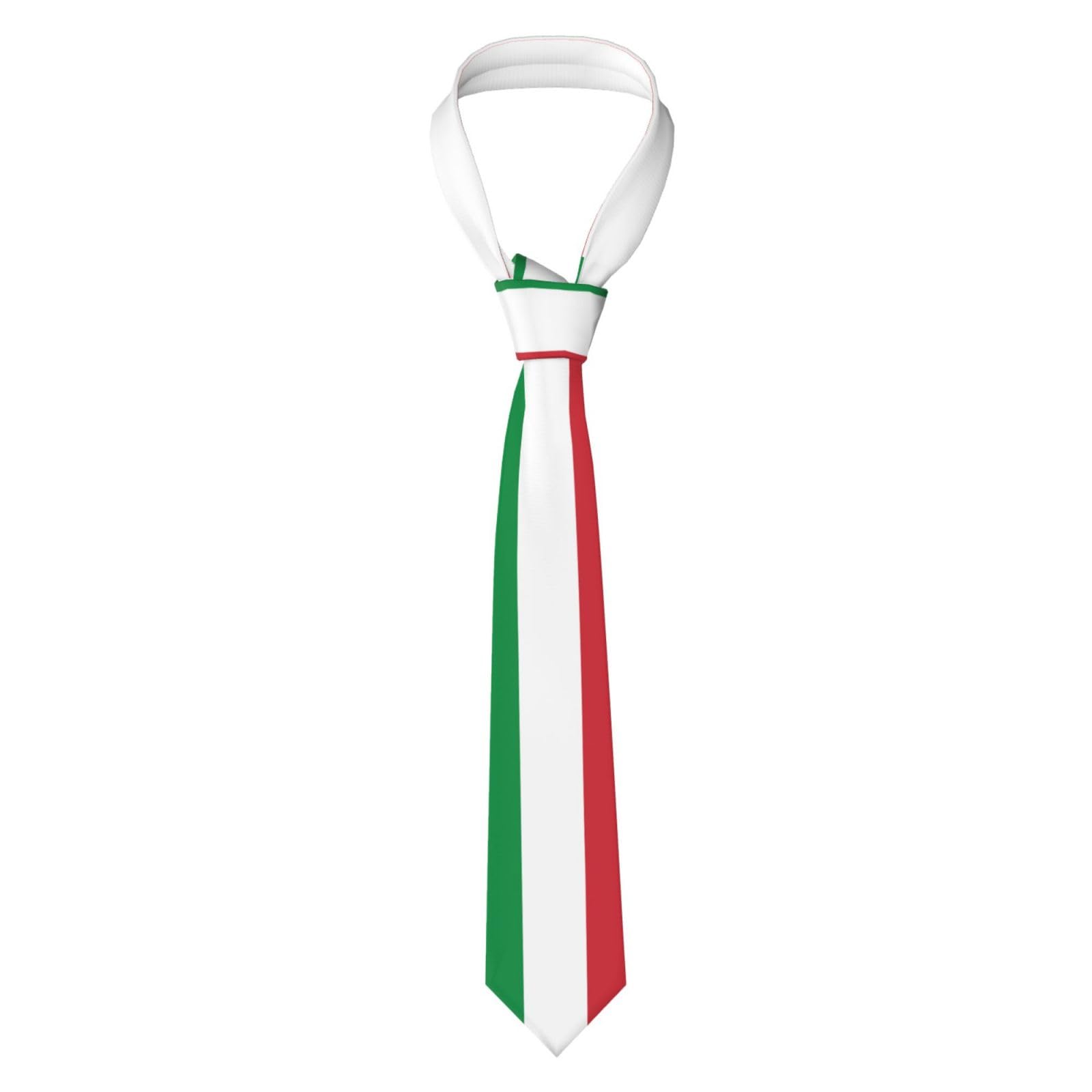 Hceaatb Men'S Ties Italian Flag Bow Necktie Unisex Satin Printed Thin Ties For Business, Weddings, Proms, Parties, Graduation