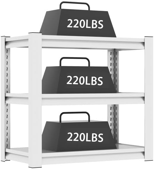 40-50 Gallon Fish Tank Stand – Heavy Duty Metal Aquarium Stand with Adjustable 3-Tier Shelf, 660 lbs Capacity, Reptile Tank & Aquarium Rack for Home or Office (White)